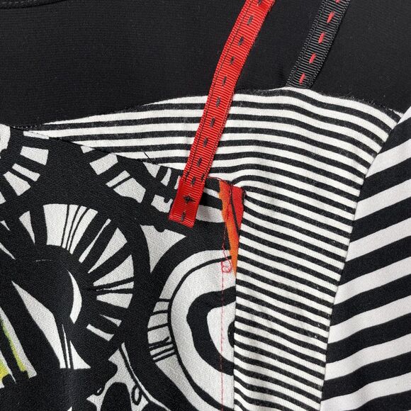 Michael Tyler Top Womens S Lagenlook Artsy Mixed Print Art To Wear Cropped - Picture 2 of 8